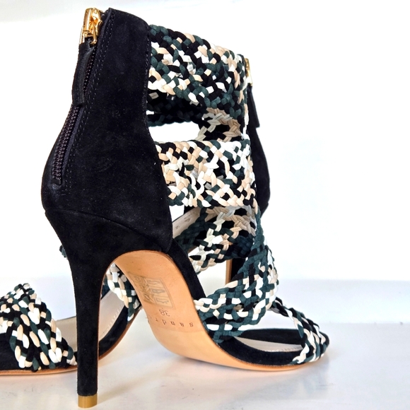 SANDRO NWT AGATE STILETTOS BRAIDED LEATHER SZ 38 - Picture 5 of 9